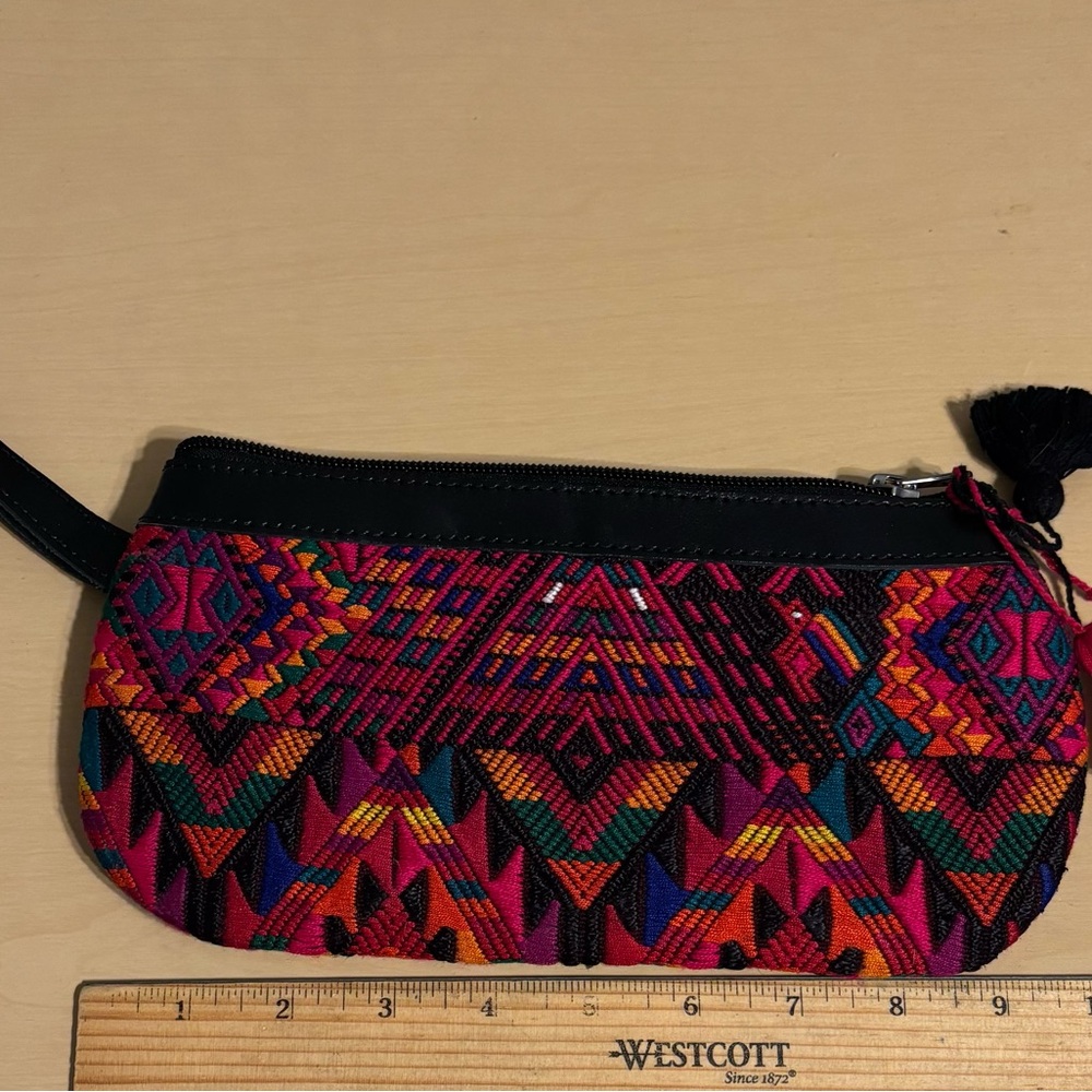 Nena & Co. Pink and Red Clutch Vibrant Artisanal Design